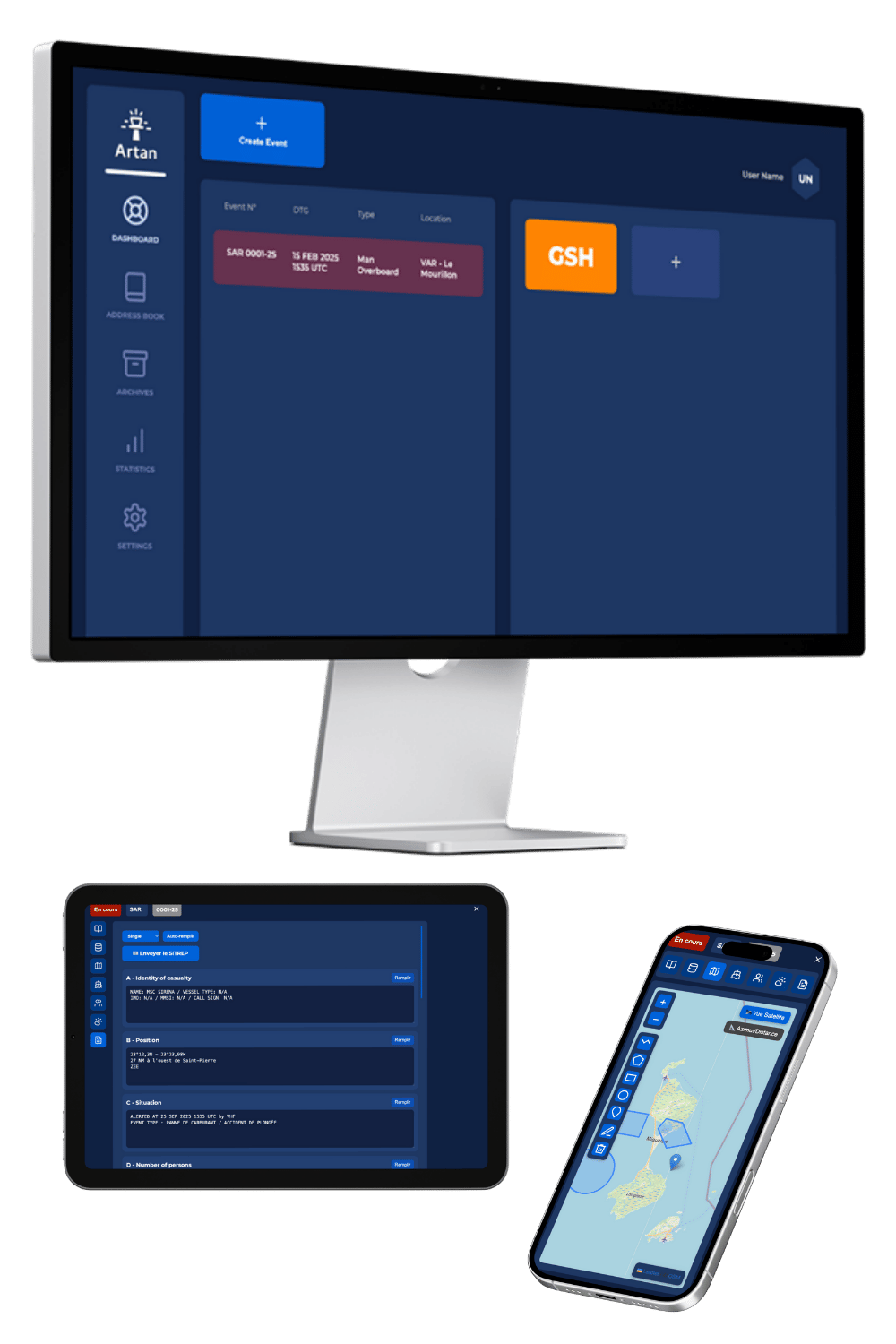 ARTAN interface mockup